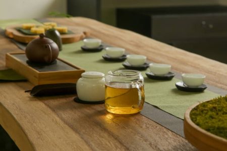 Tea set ready for traditional Chinese tea ceremony.